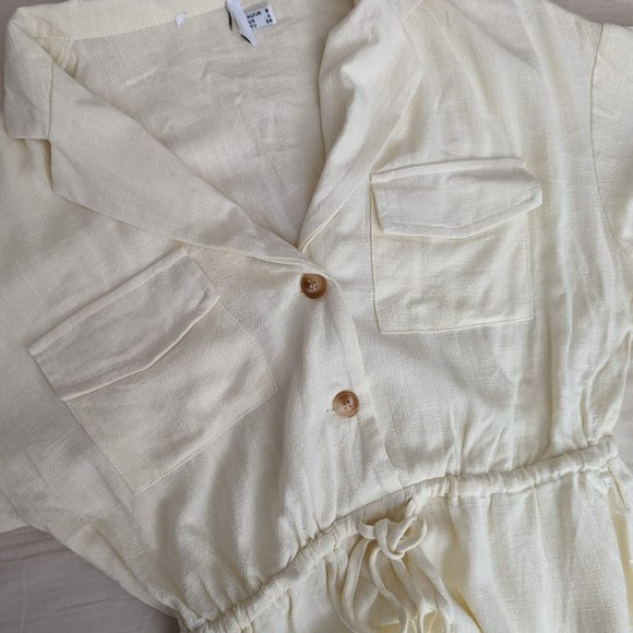 NWOT Princess Polly Linen-blend button up Romper - Picture 3 of 4